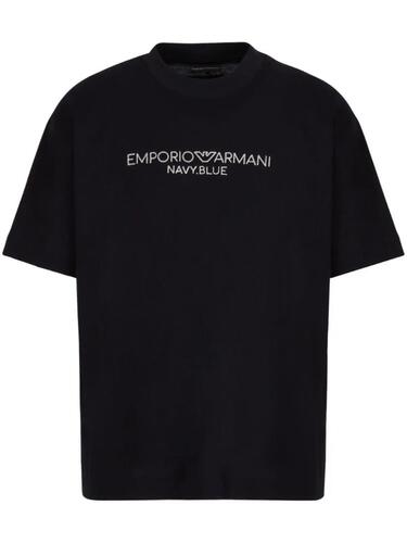 엠프리오 아르마니 로고 자수 티셔츠